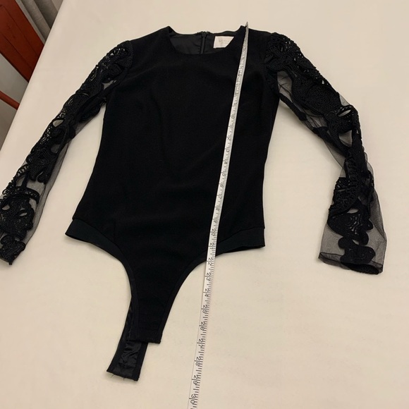 Misha black leotard with lace sleeves size 2 - Picture 9 of 16